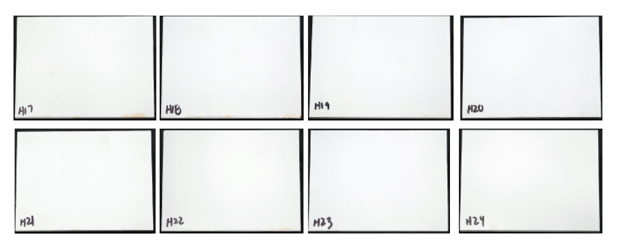 Fluxtrol | ASM HTS 2019 Improving Corrosion Resistance of Soft Magnetic Composites for Induction Heat Treating Applications Figure 5 - Coating C samples after 168 hours of humidity testing.