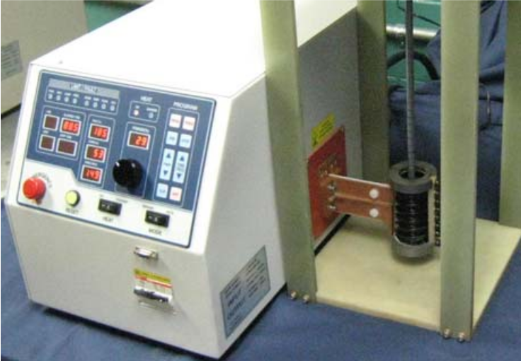 Fluxtrol - Modified Solenoid Coil That Efficiently Produces High Amplitude AC Magnetic Fields with Enhanced Uniformity for Biomedical Applications - Figure 2 The entire testing system using the solenoidal coil with a field probe inside